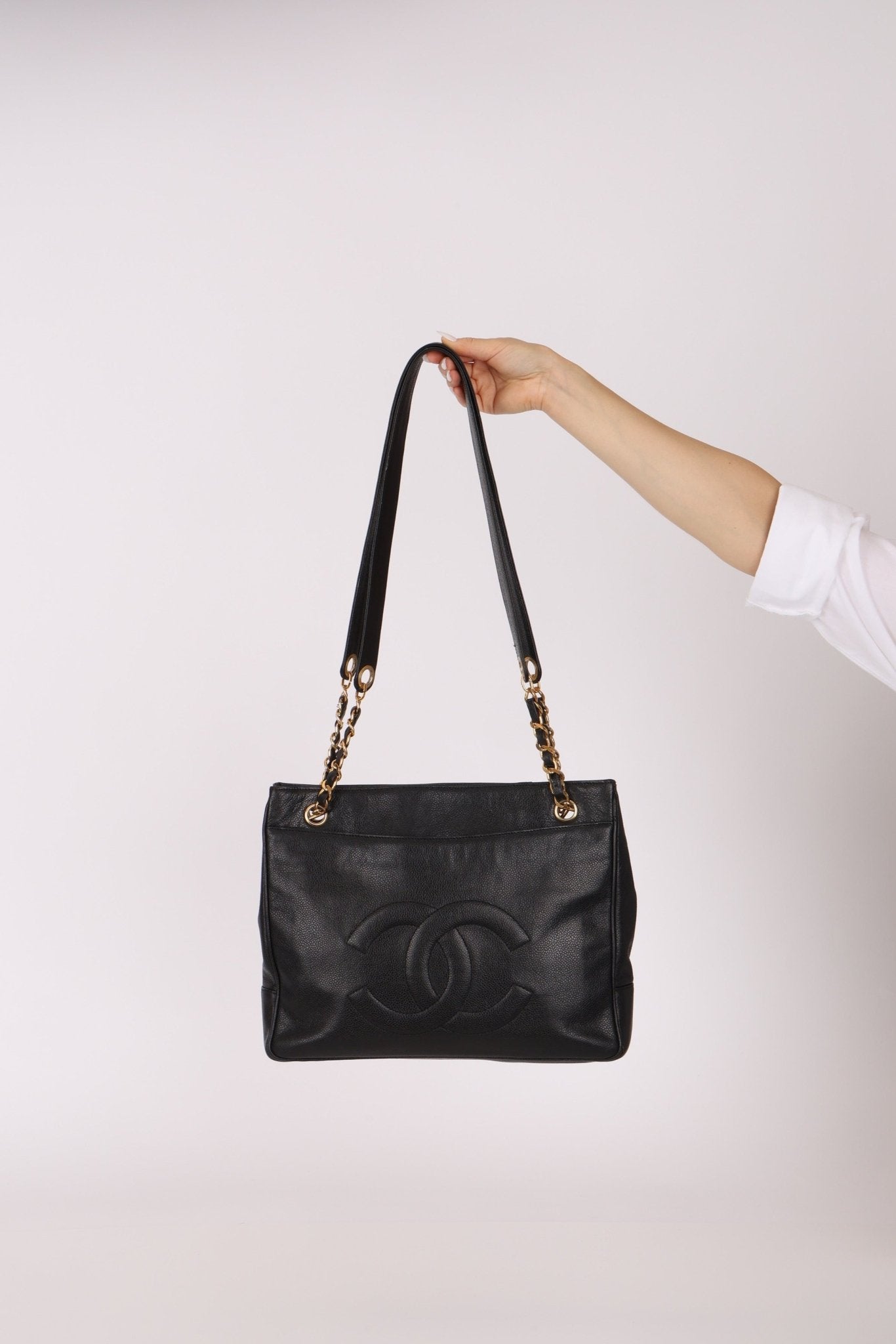 Chanel 1993 Caviar Double Sided Turnlock Tote 24k GP - FashioNica