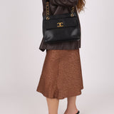 Chanel 1993 Caviar Double Sided Turnlock Tote 24k GP - FashioNica