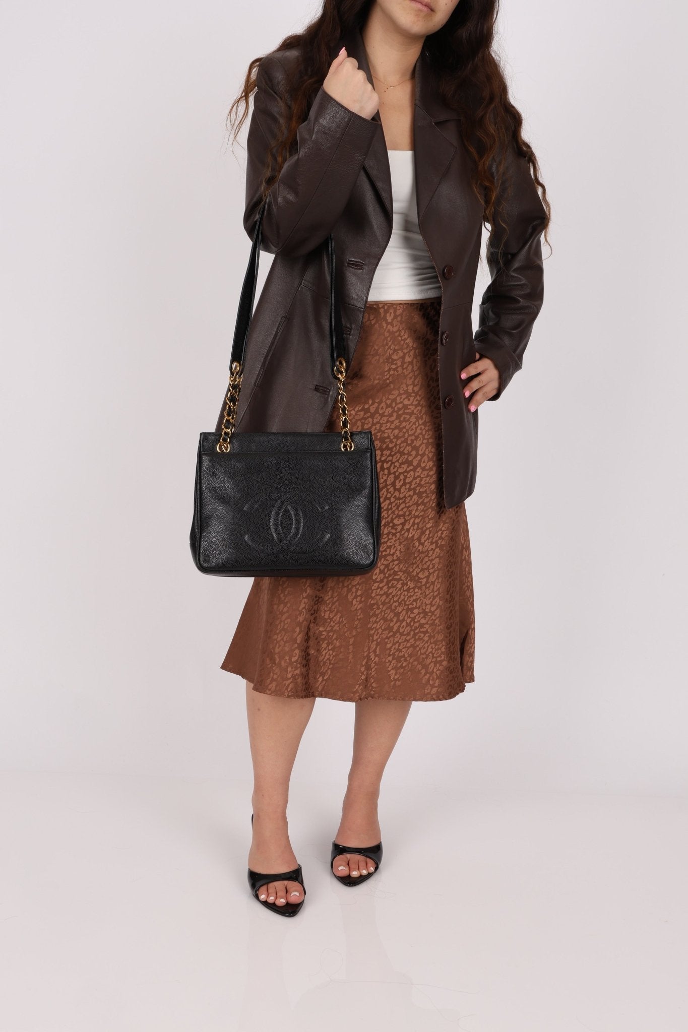 Chanel 1993 Caviar Double Sided Turnlock Tote 24k GP - FashioNica