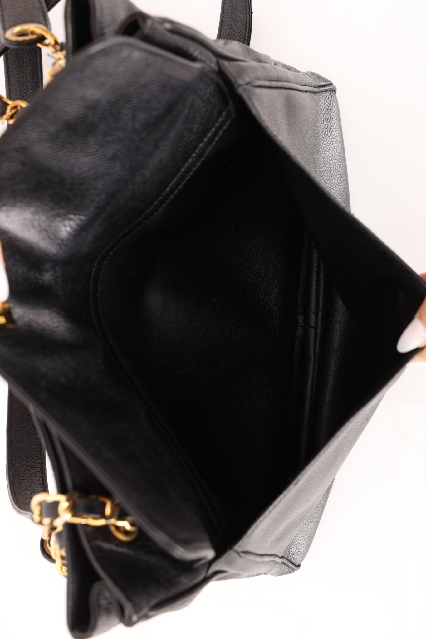 Chanel 1993 Caviar Double Sided Turnlock Tote 24k GP - FashioNica