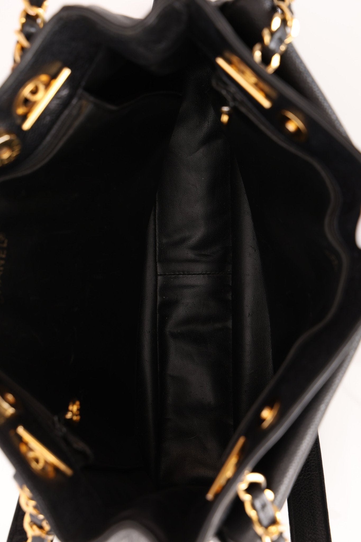 Chanel 1993 Caviar Double Sided Turnlock Tote 24k GP - FashioNica