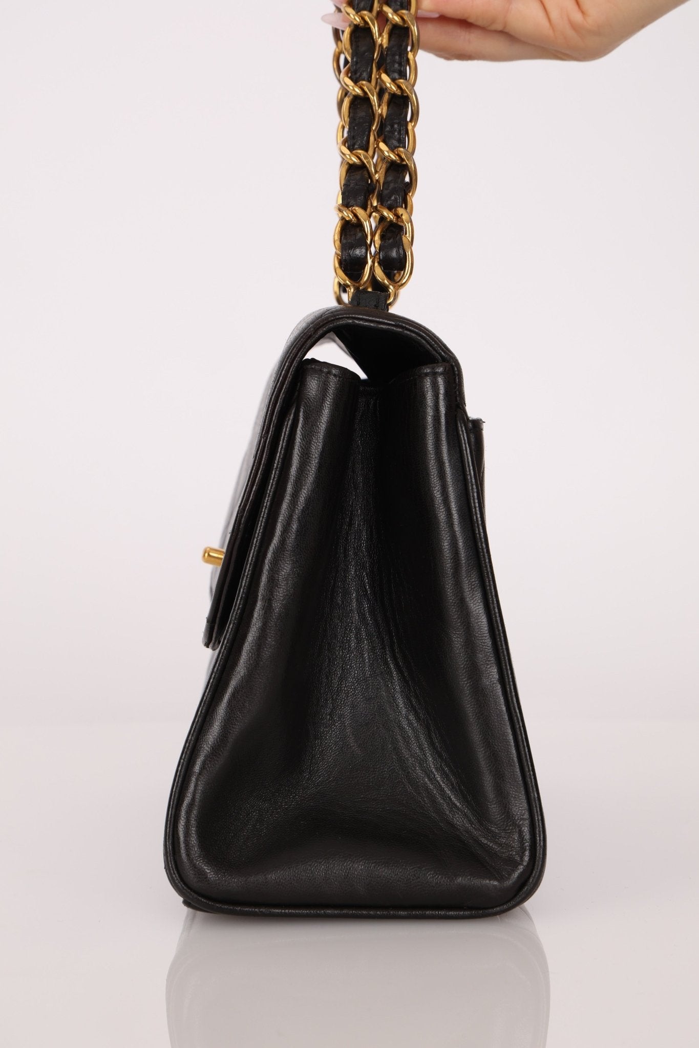 Chanel 1993 Lambskin Kelly Turnlock Top Handle 24 KGP - FashioNica