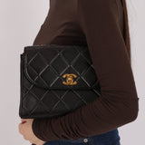 Chanel 1993 Lambskin Kelly Turnlock Top Handle 24 KGP - FashioNica
