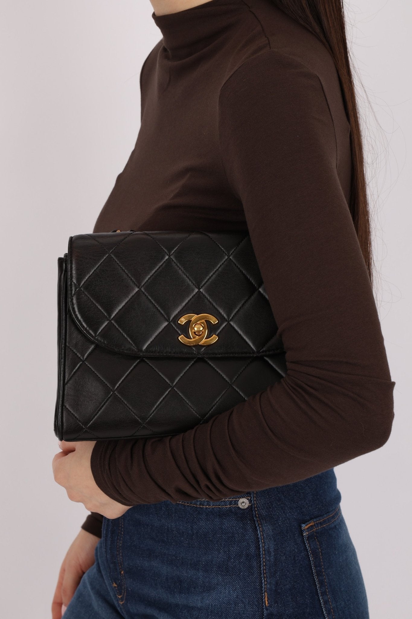 Chanel 1993 Lambskin Kelly Turnlock Top Handle 24 KGP - FashioNica