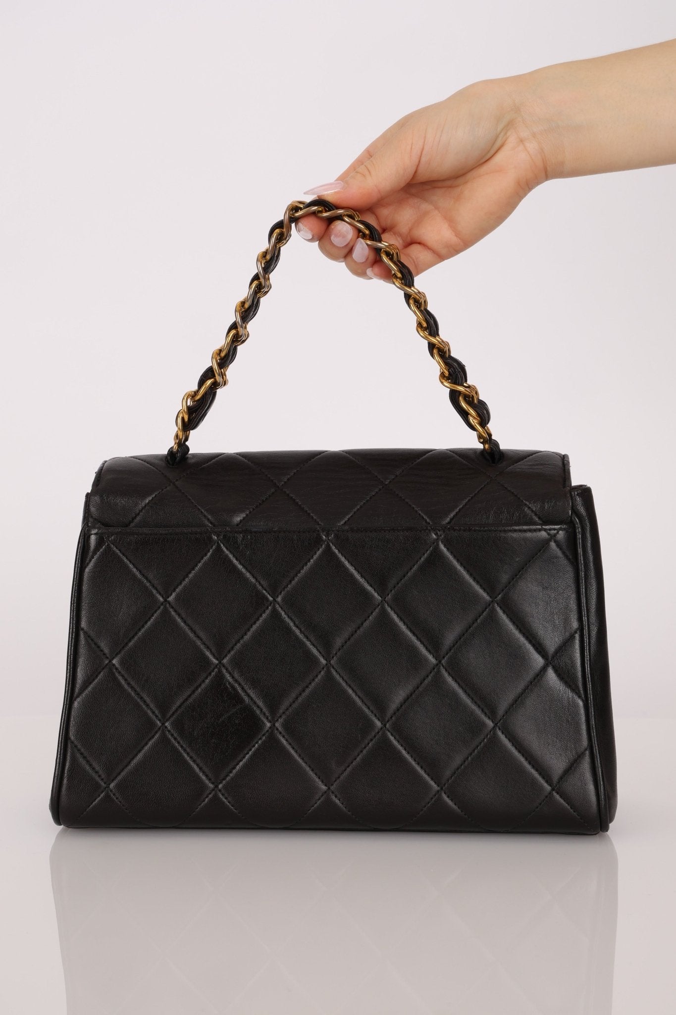 Chanel 1993 Lambskin Kelly Turnlock Top Handle 24 KGP - FashioNica