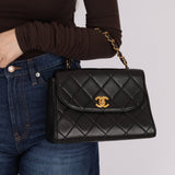 Chanel 1993 Lambskin Kelly Turnlock Top Handle 24 KGP - FashioNica