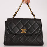 Chanel 1993 Lambskin Kelly Turnlock Top Handle 24 KGP - FashioNica