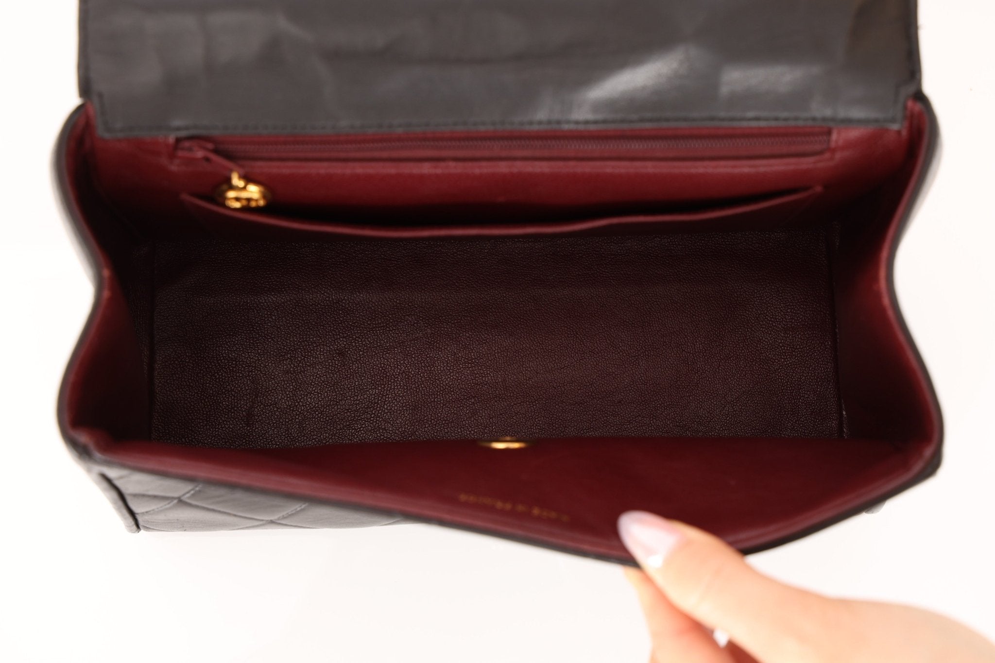 Chanel 1993 Lambskin Kelly Turnlock Top Handle 24 KGP - FashioNica