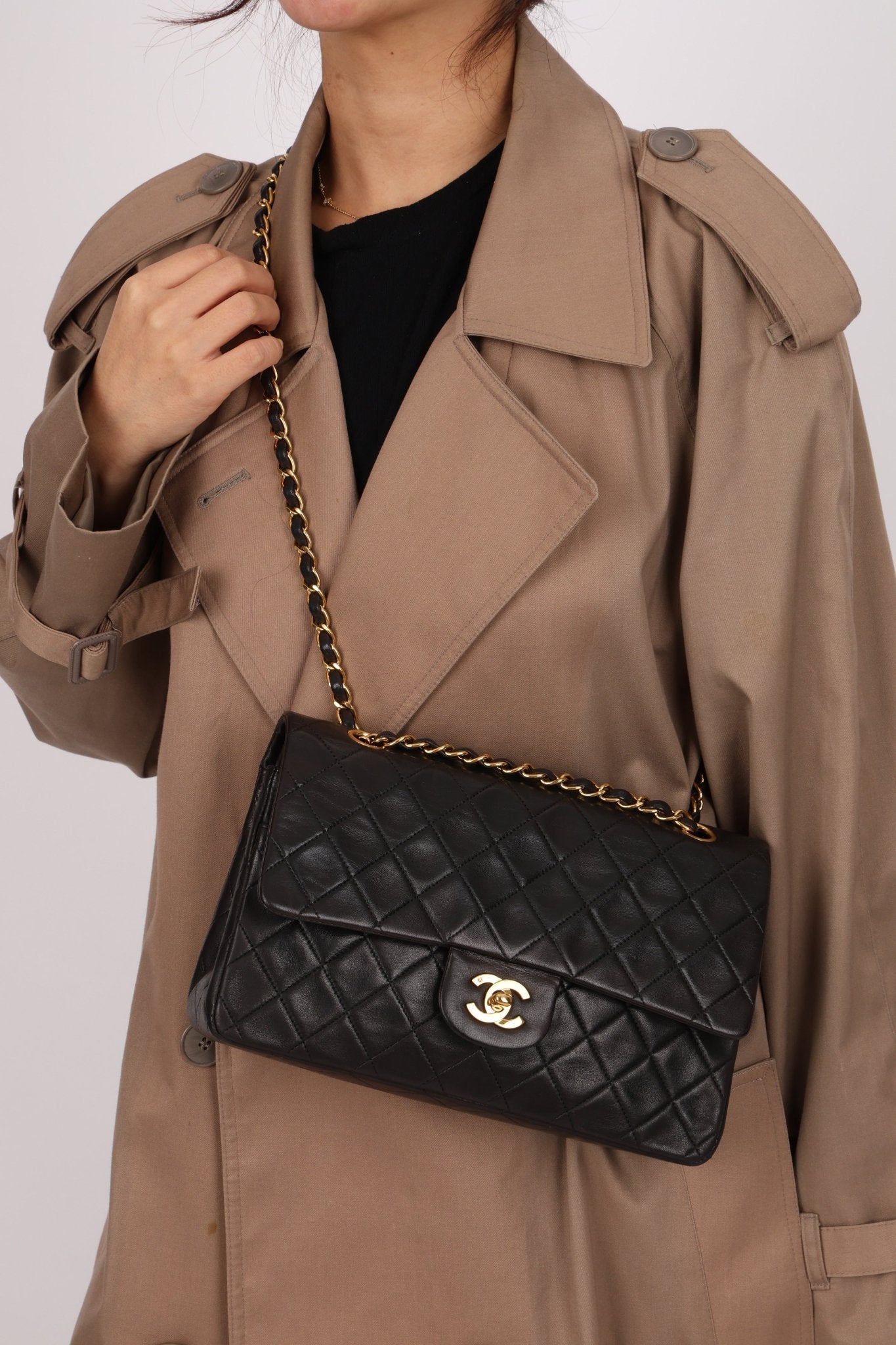 Chanel 1993 Lambskin Medium Classic Double Flap 24K GP - FashioNica