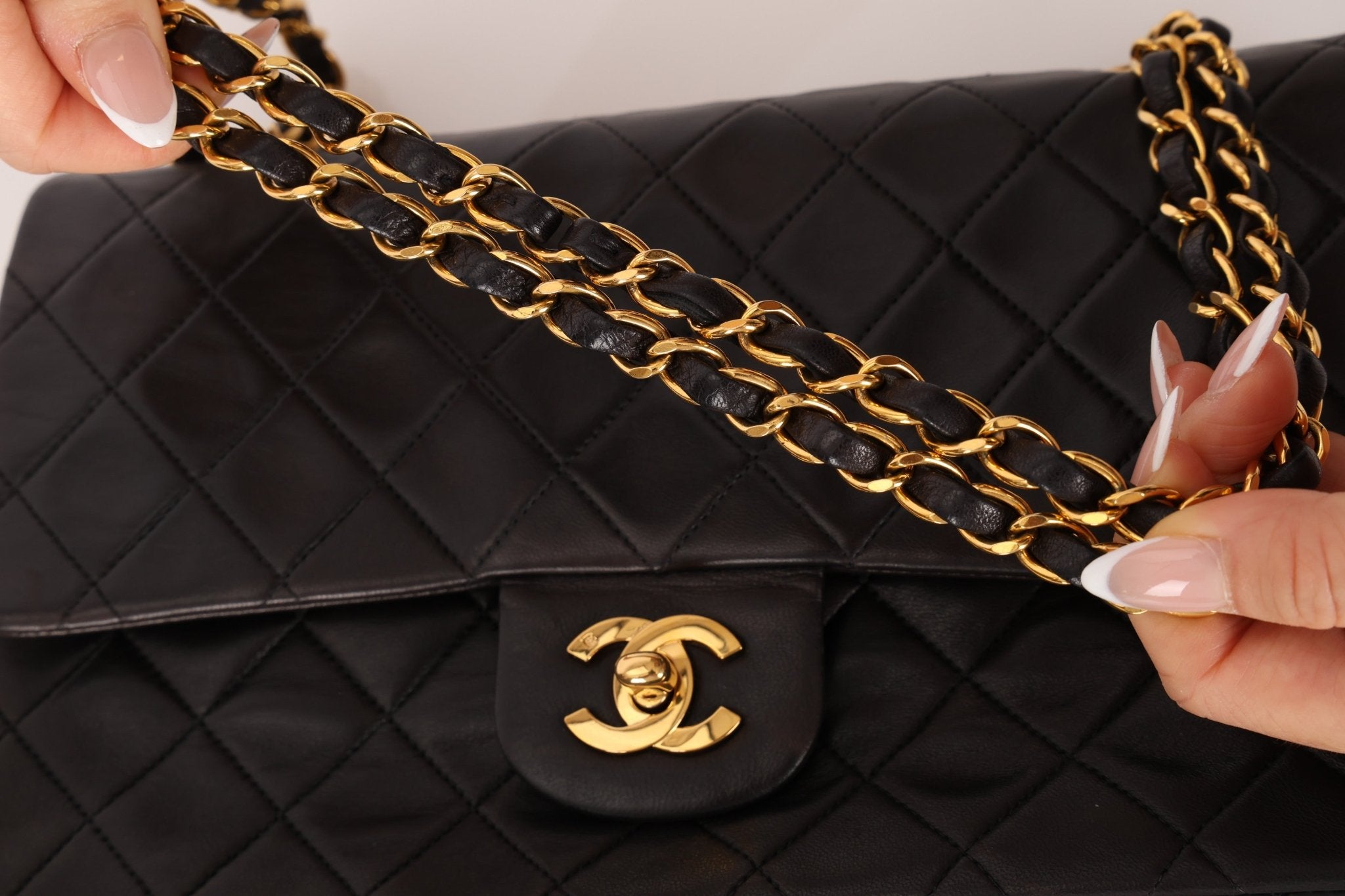 Chanel 1993 Lambskin Medium Classic Double Flap 24K GP - FashioNica