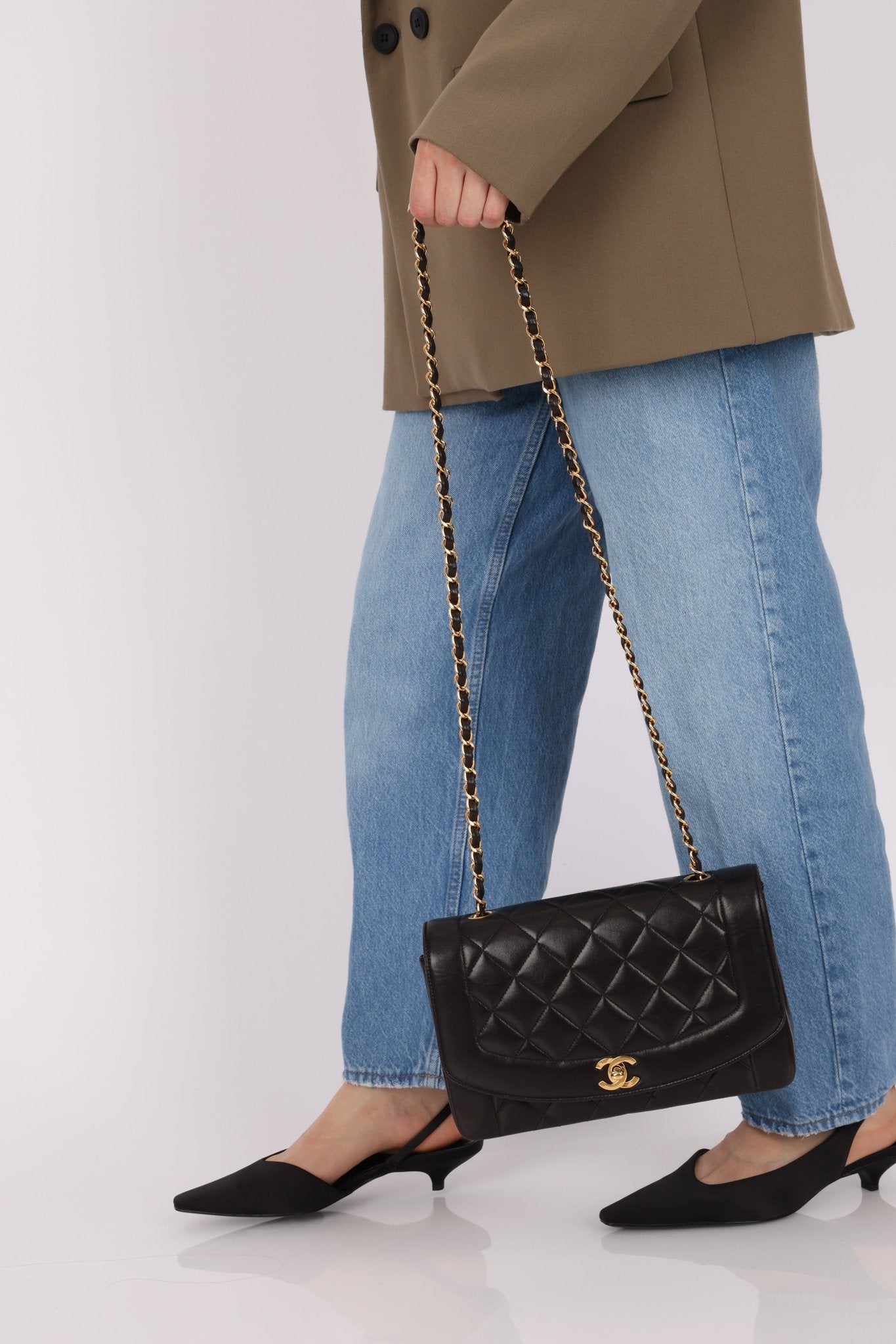 Chanel 1993 Lambskin Medium Diana Flap 24K GP - FashioNica
