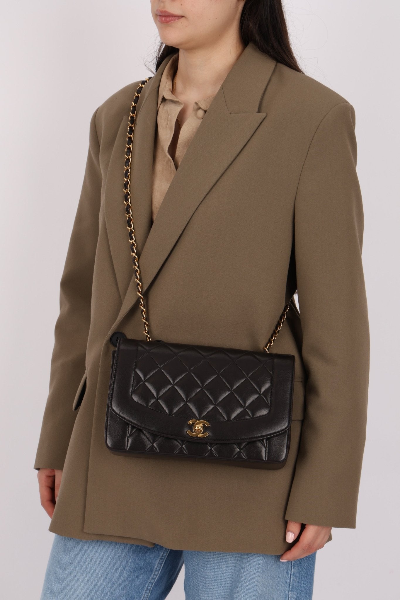 Chanel 1993 Lambskin Medium Diana Flap 24K GP - FashioNica