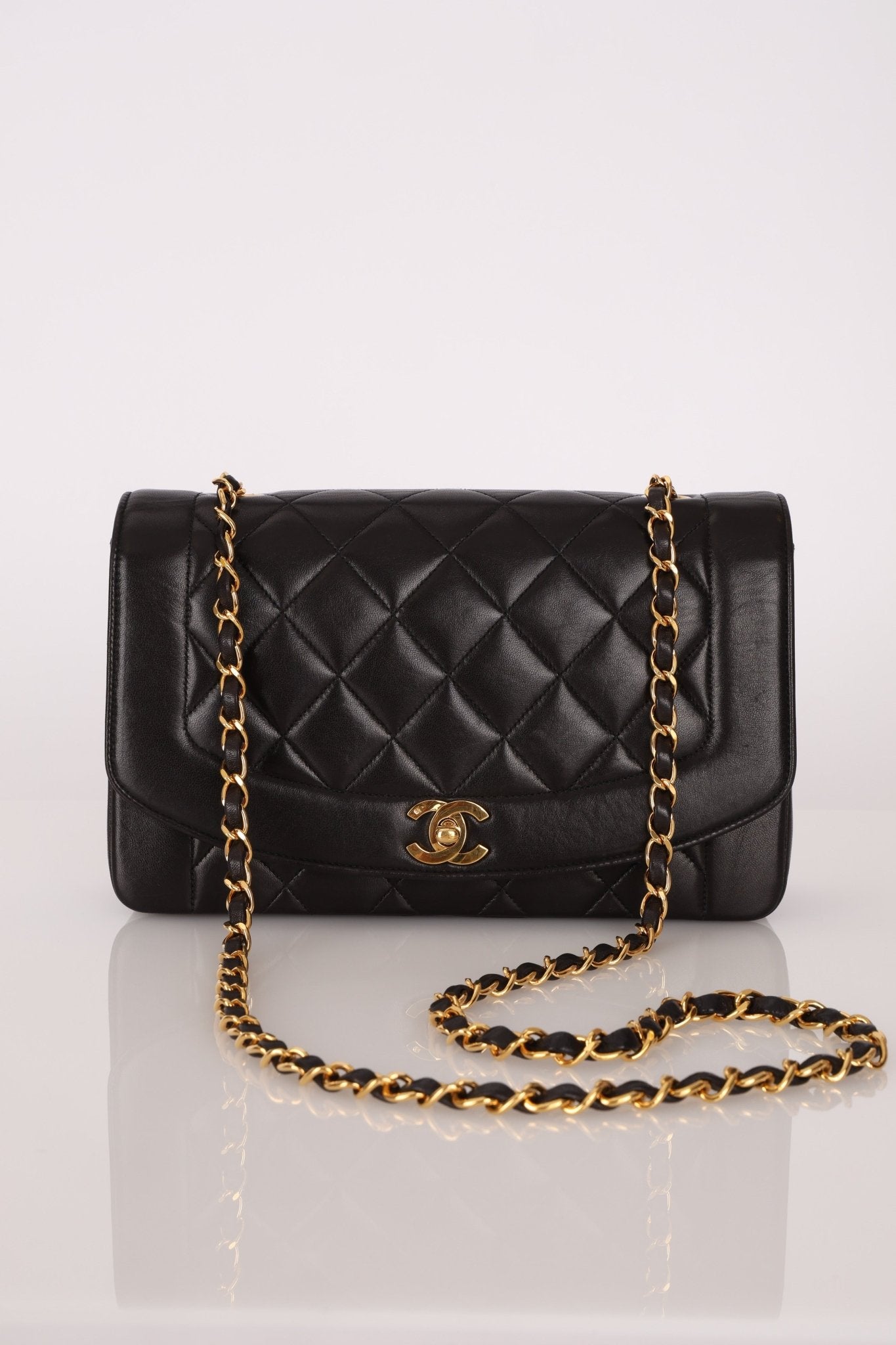 Chanel 1993 Lambskin Medium Diana Flap 24K GP - FashioNica