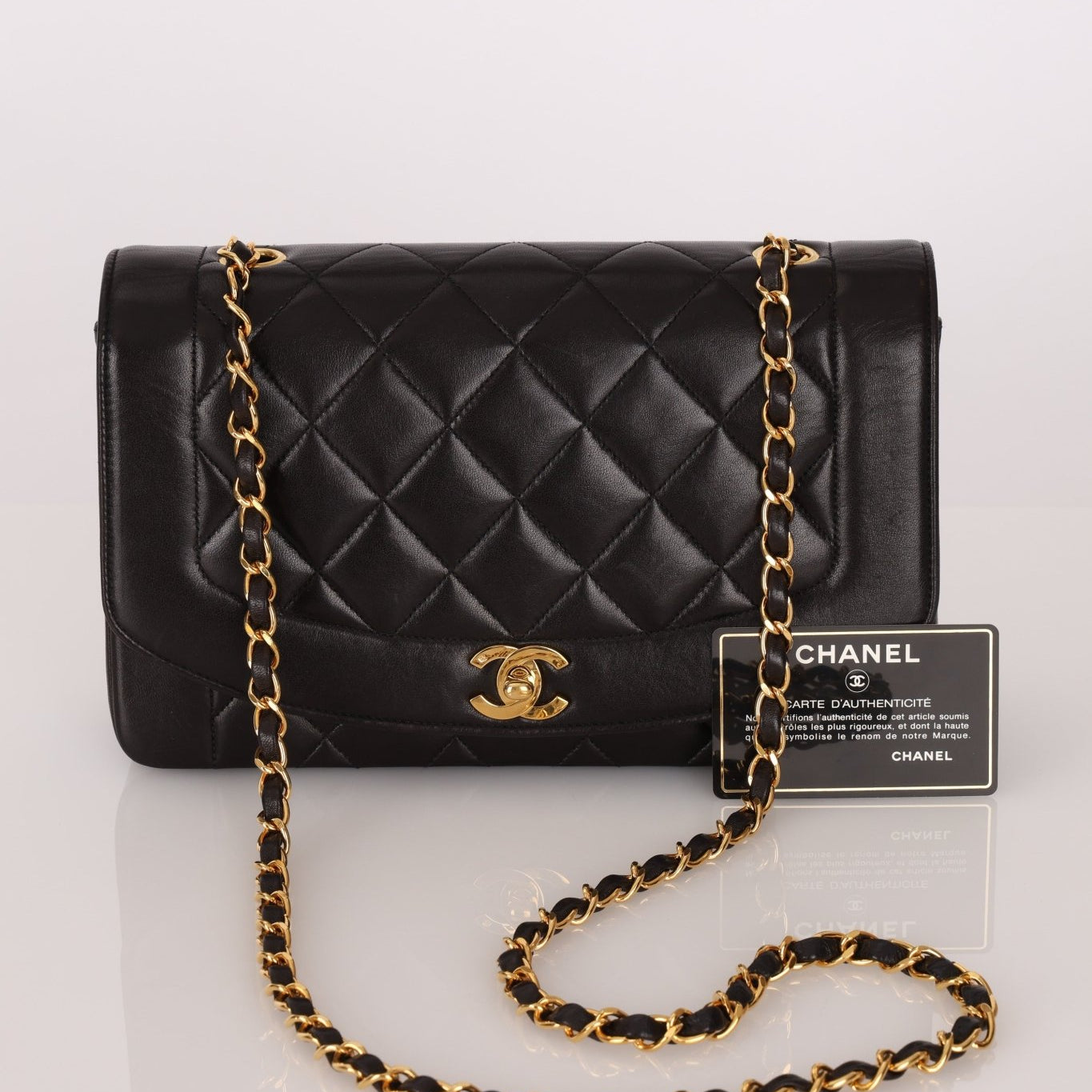 Chanel 1993 Lambskin Medium Diana Flap 24K GP - FashioNica
