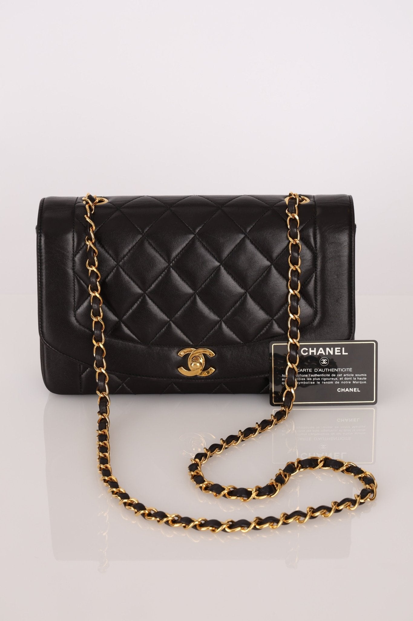 Chanel 1993 Lambskin Medium Diana Flap 24K GP - FashioNica