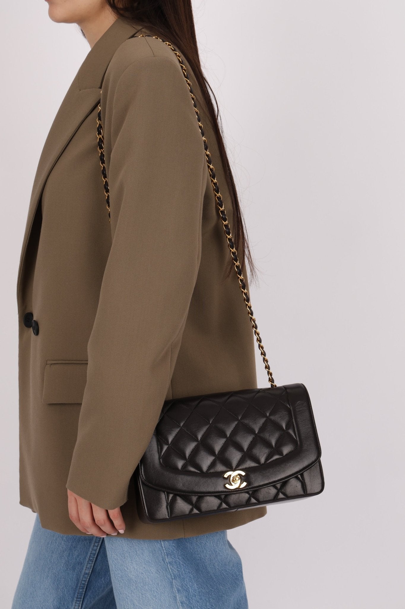 Chanel 1993 Lambskin Medium Diana Flap 24K GP - FashioNica