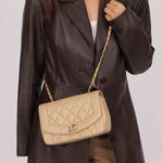 Chanel 1994 Beige Lambskin Small Diana - FashioNica