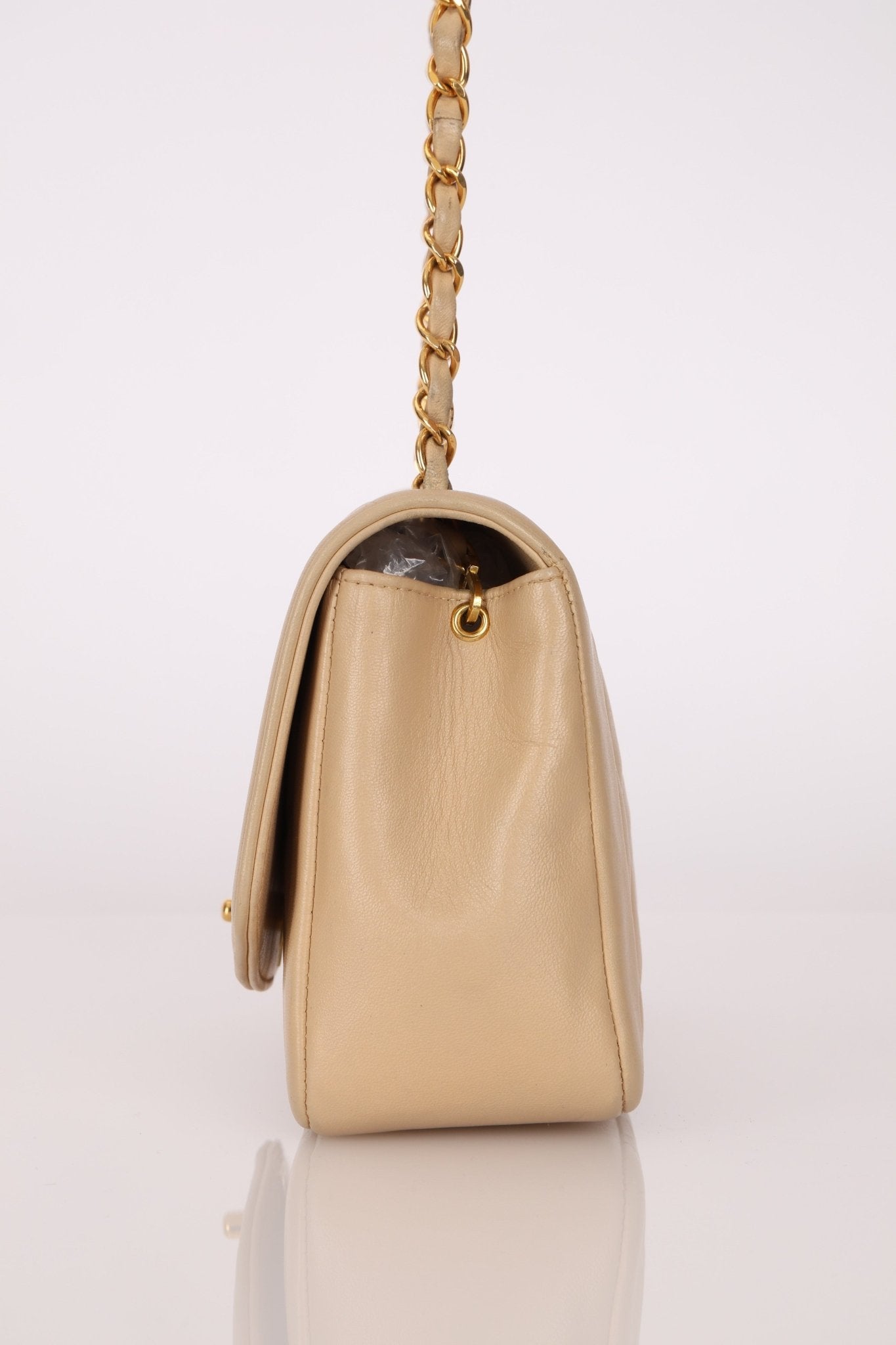 Chanel 1994 Beige Lambskin Small Diana - FashioNica