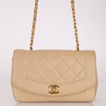 Chanel 1994 Beige Lambskin Small Diana - FashioNica