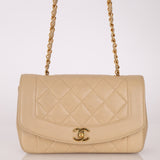 Chanel 1994 Beige Lambskin Small Diana - FashioNica