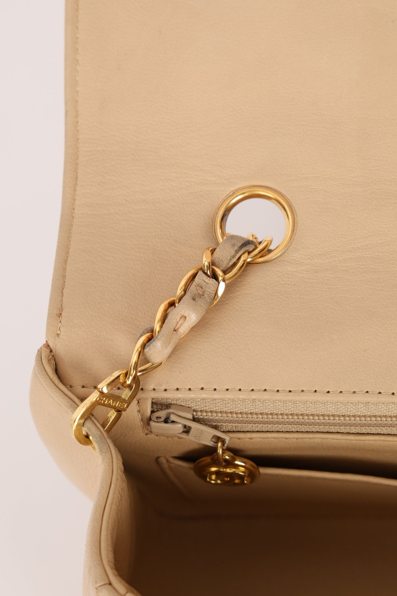 Chanel 1994 Beige Lambskin Small Diana - FashioNica