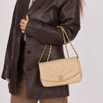 Chanel 1994 Beige Lambskin Small Diana - FashioNica