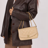 Chanel 1994 Beige Lambskin Small Diana - FashioNica