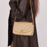 Chanel 1994 Beige Lambskin Small Diana - FashioNica