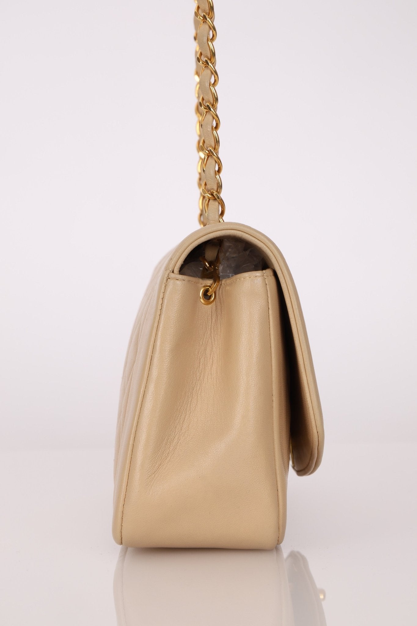 Chanel 1994 Beige Lambskin Small Diana - FashioNica