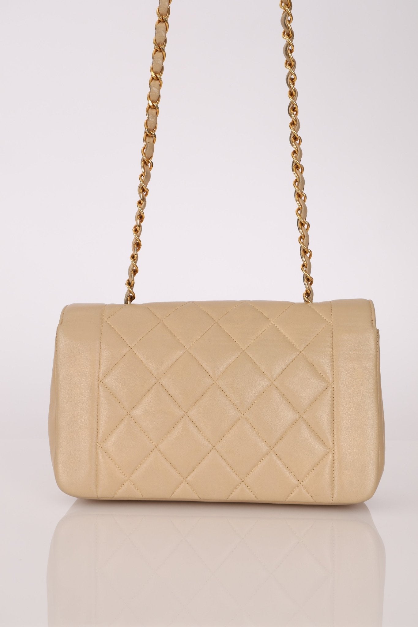 Chanel 1994 Beige Lambskin Small Diana - FashioNica