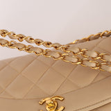 Chanel 1994 Beige Lambskin Small Diana - FashioNica