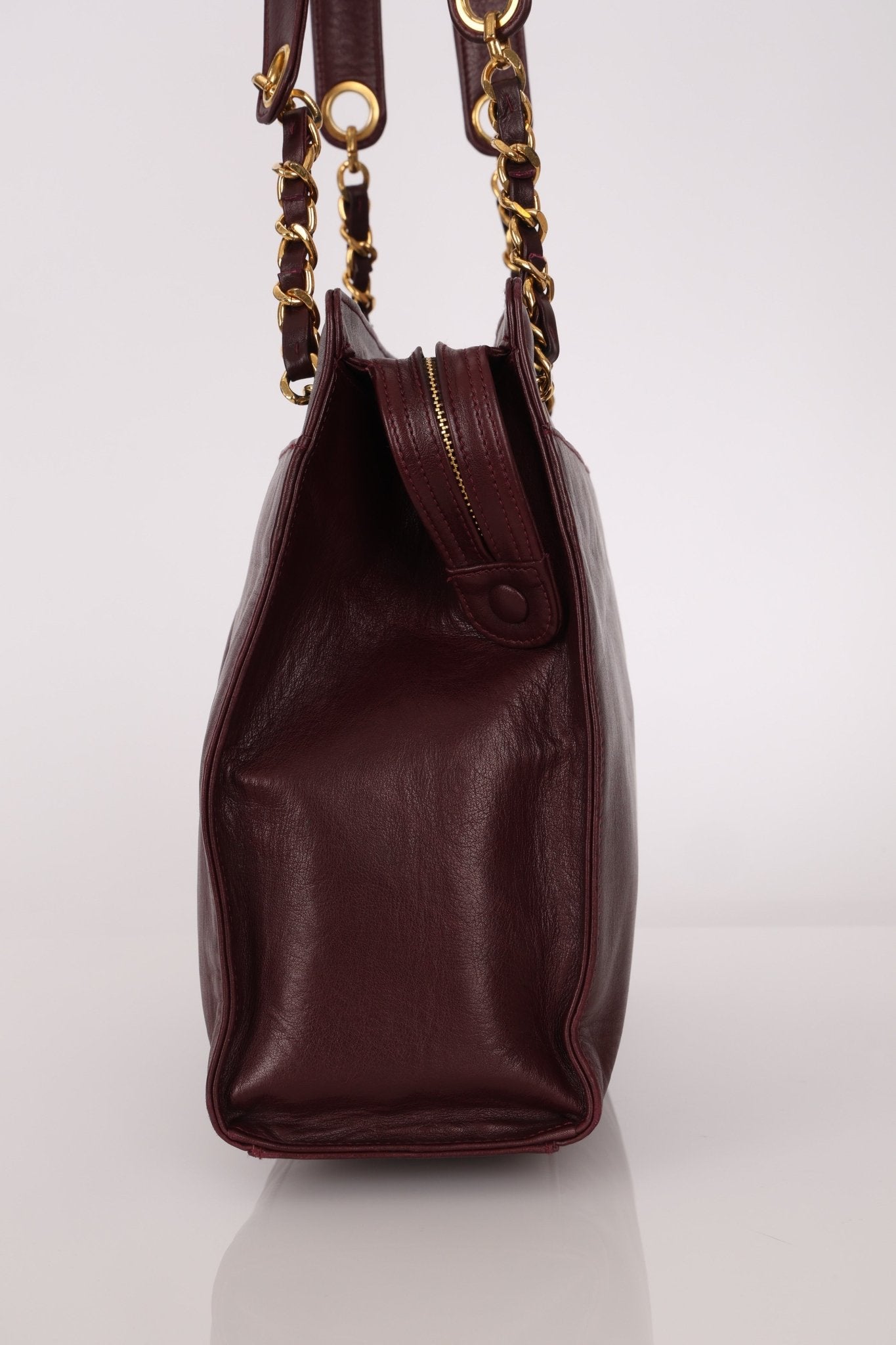 Chanel 1994 Bordeaux Timeless Zip Shopping Tote - FashioNica