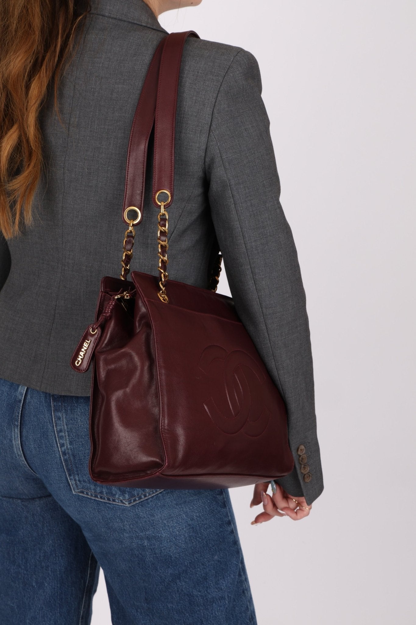 Chanel 1994 Bordeaux Timeless Zip Shopping Tote - FashioNica