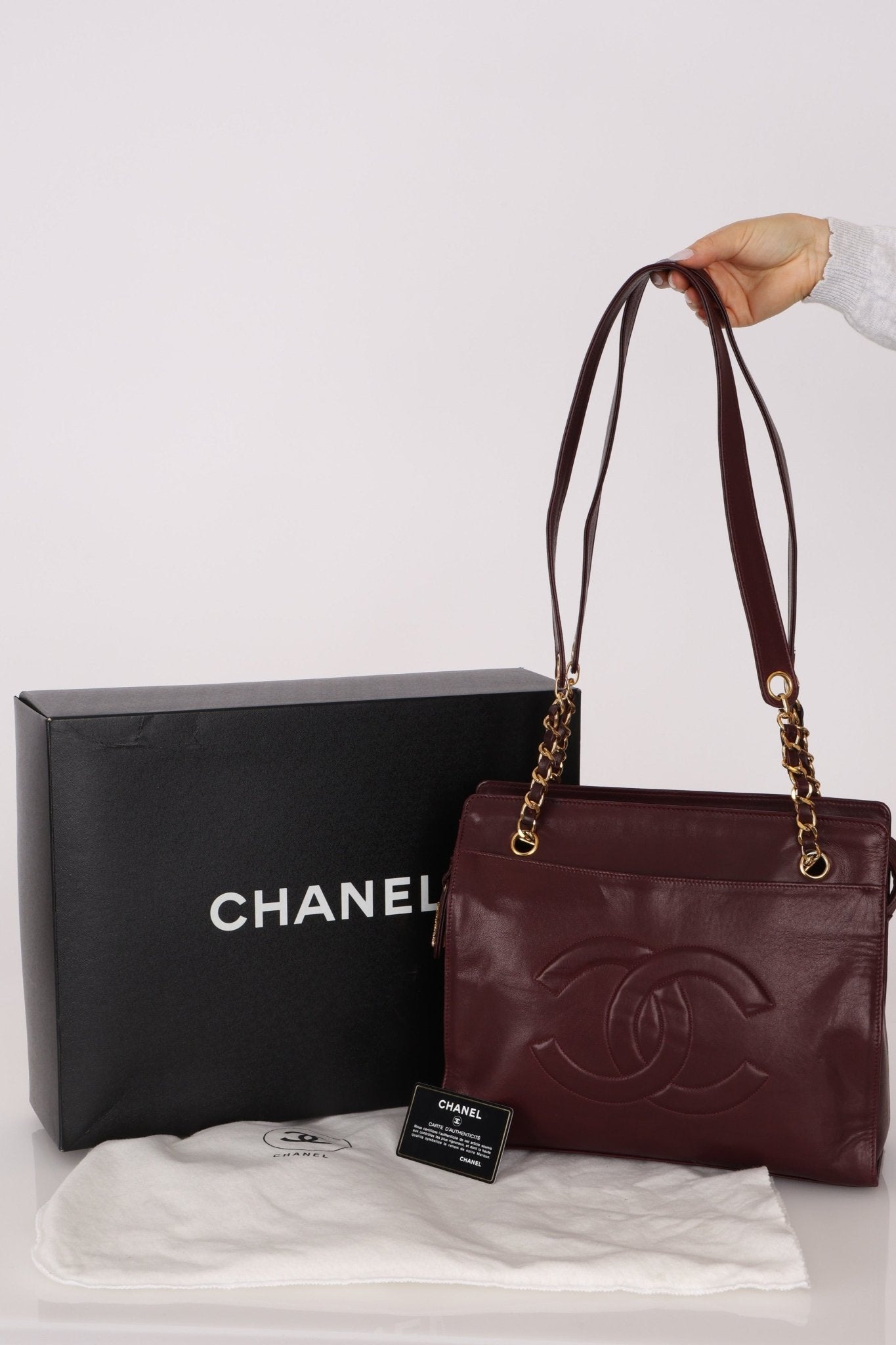 Chanel 1994 Bordeaux Timeless Zip Shopping Tote - FashioNica