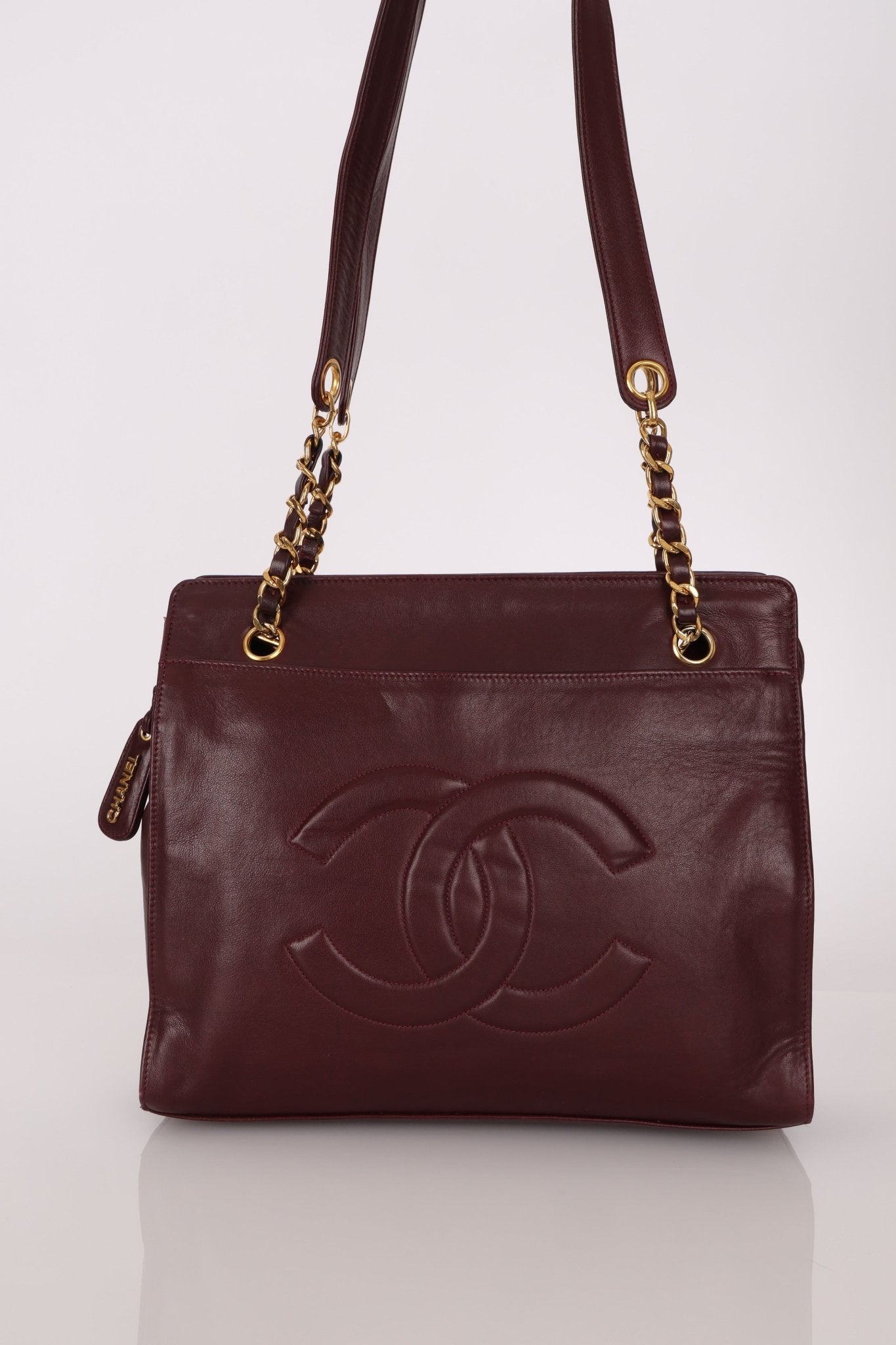 Chanel 1994 Bordeaux Timeless Zip Shopping Tote - FashioNica