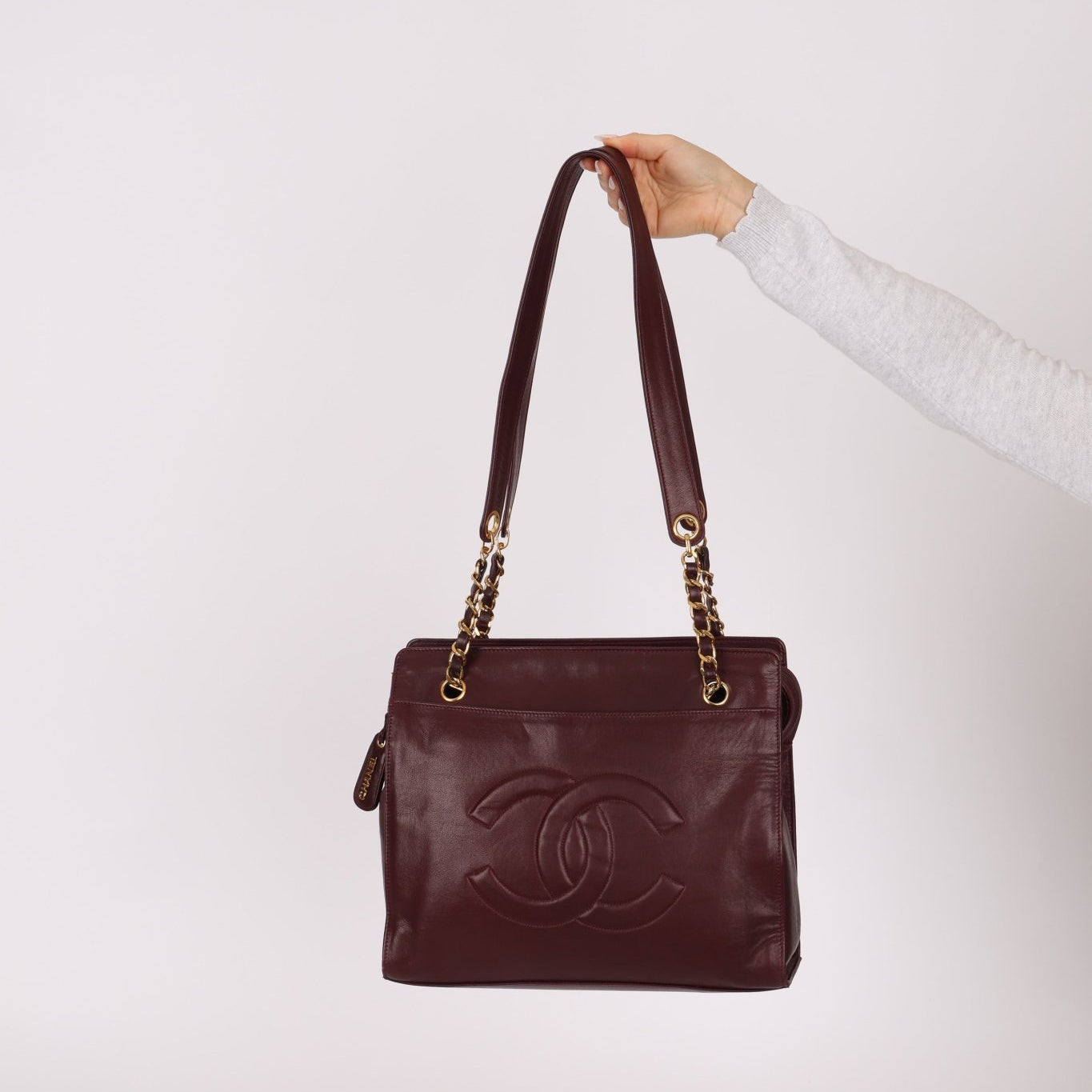 Chanel 1994 Bordeaux Timeless Zip Shopping Tote - FashioNica