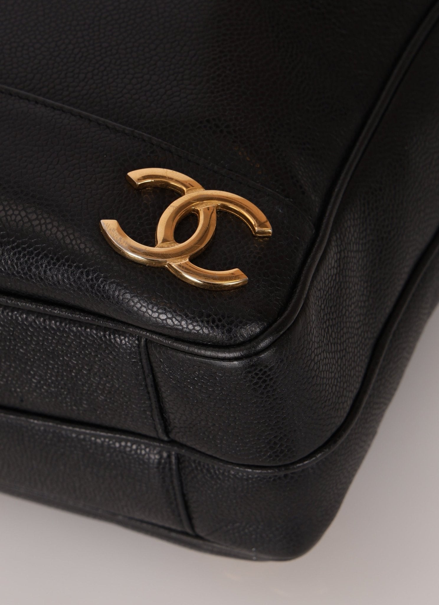 Chanel 1994 Caviar Triple CC Logo Tote - FashioNica