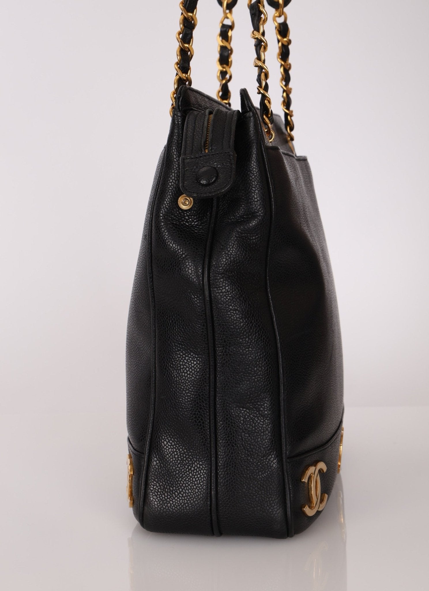 Chanel 1994 Caviar Triple CC Logo Tote - FashioNica