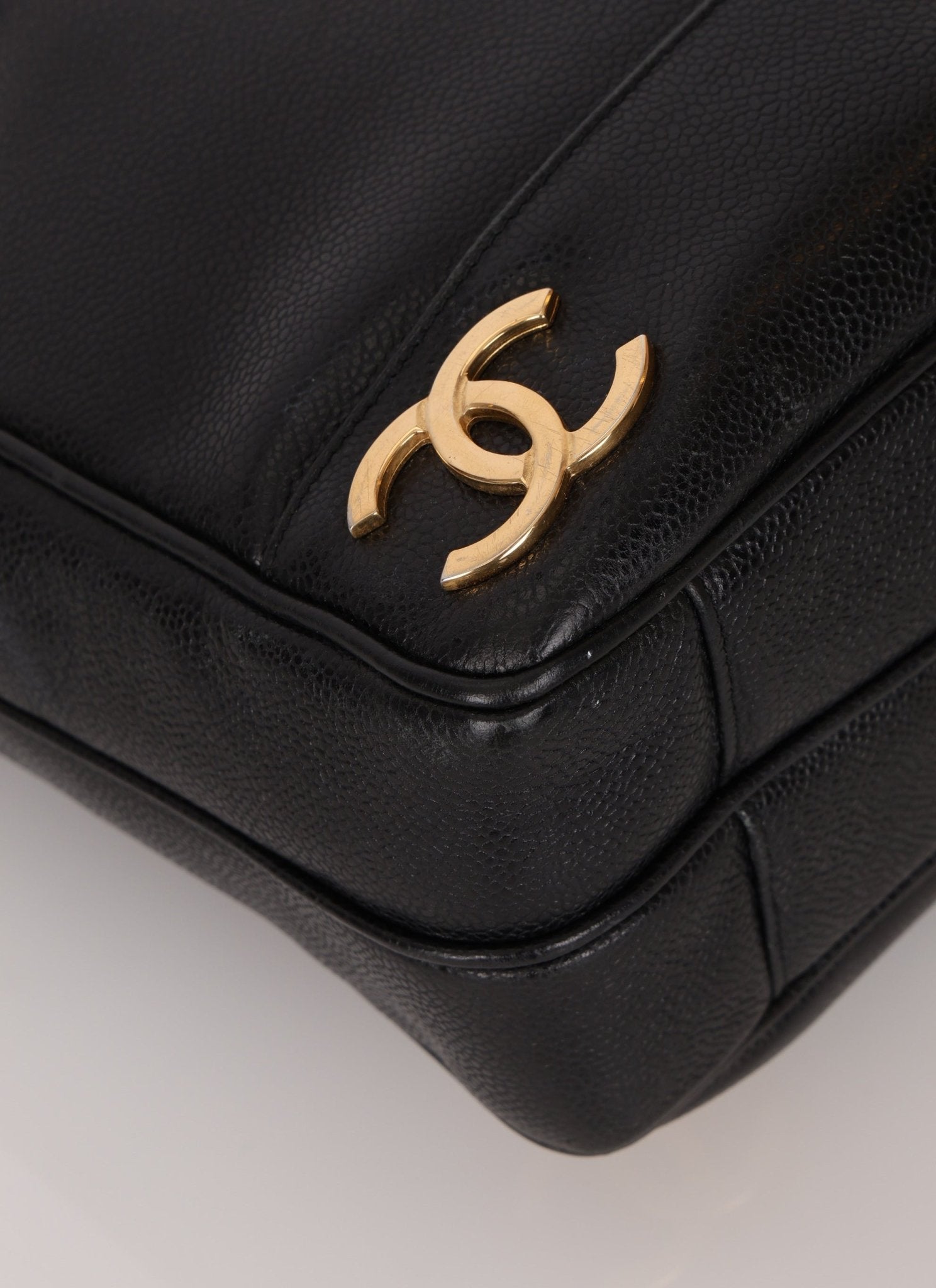 Chanel 1994 Caviar Triple CC Logo Tote - FashioNica