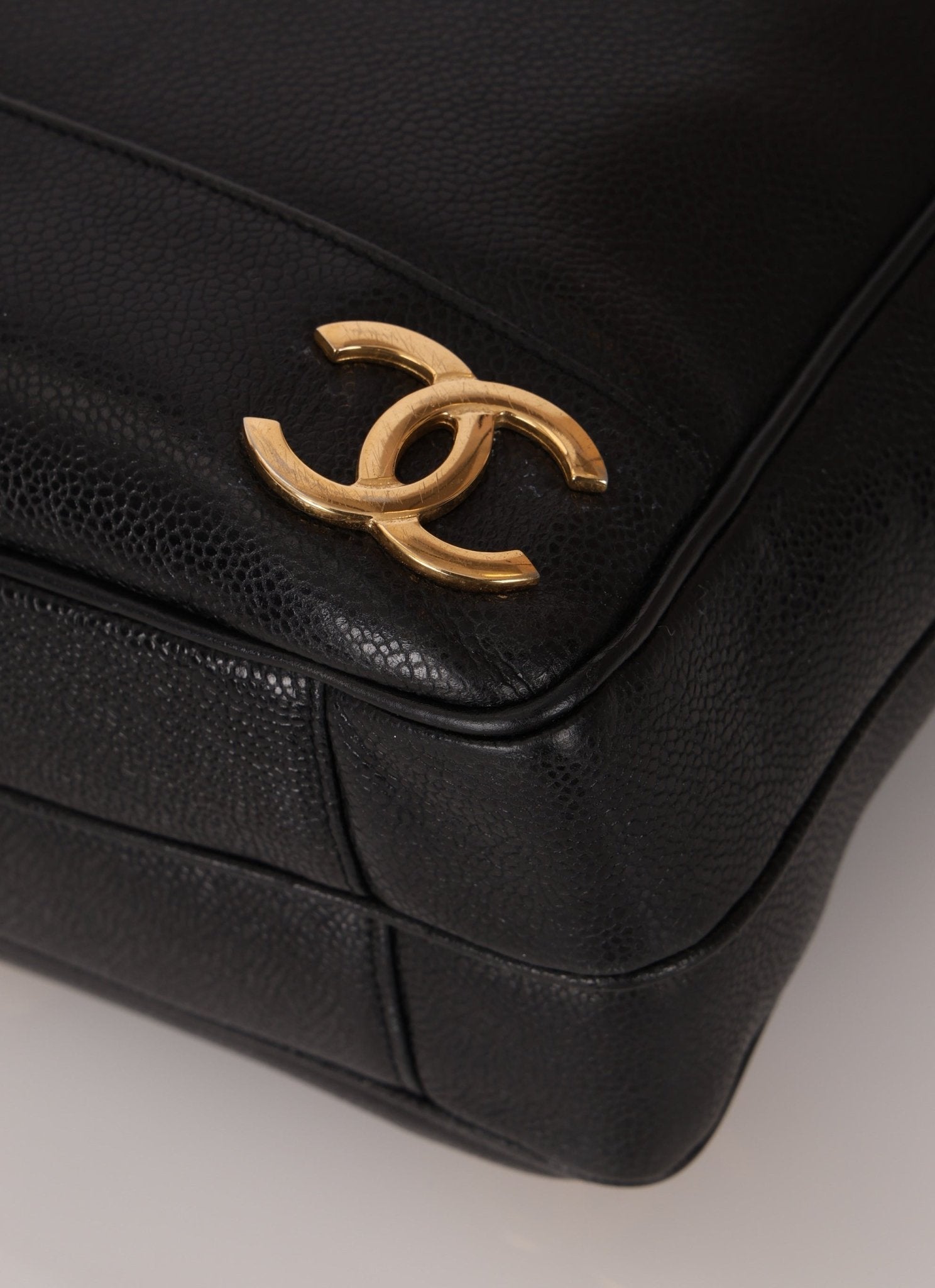 Chanel 1994 Caviar Triple CC Logo Tote - FashioNica