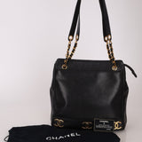 Chanel 1994 Caviar Triple CC Logo Tote - FashioNica
