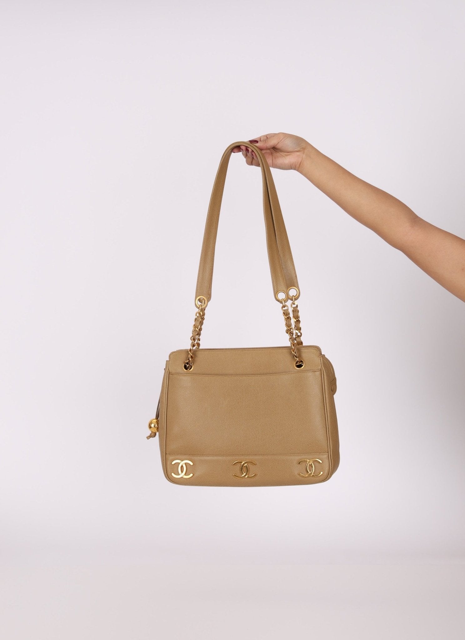 Chanel 1994 Caviar Triple CC Tote Bag - FashioNica