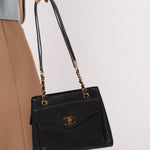 Chanel 1994 Caviar Turnlock Pocket Tote 24K GP - FashioNica