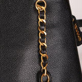 Chanel 1994 Caviar Turnlock Pocket Tote 24K GP - FashioNica