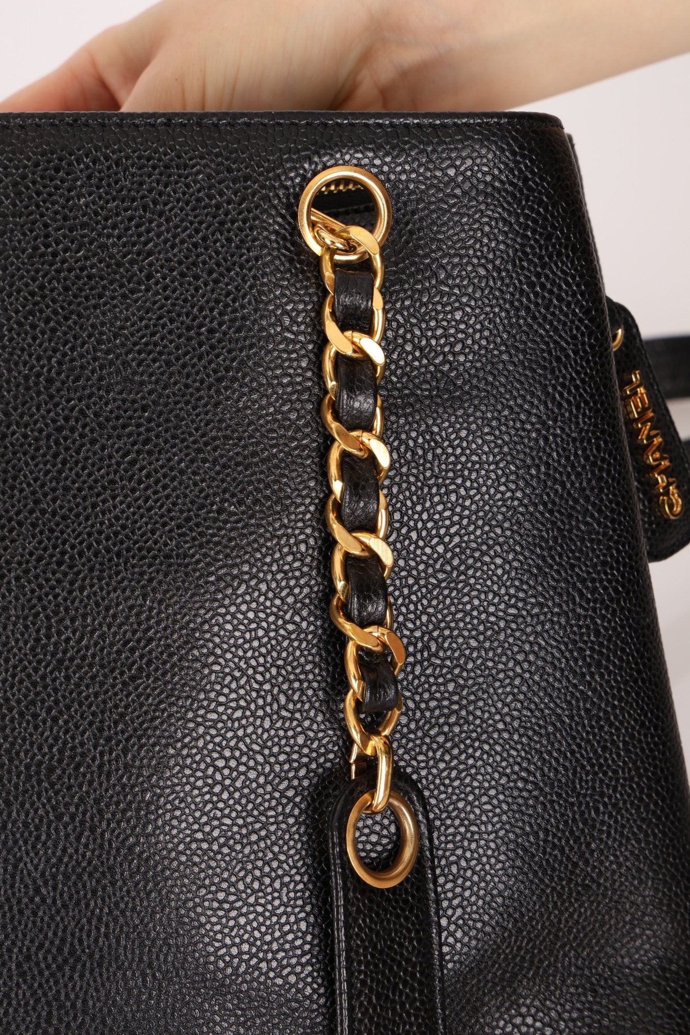 Chanel 1994 Caviar Turnlock Pocket Tote 24K GP - FashioNica