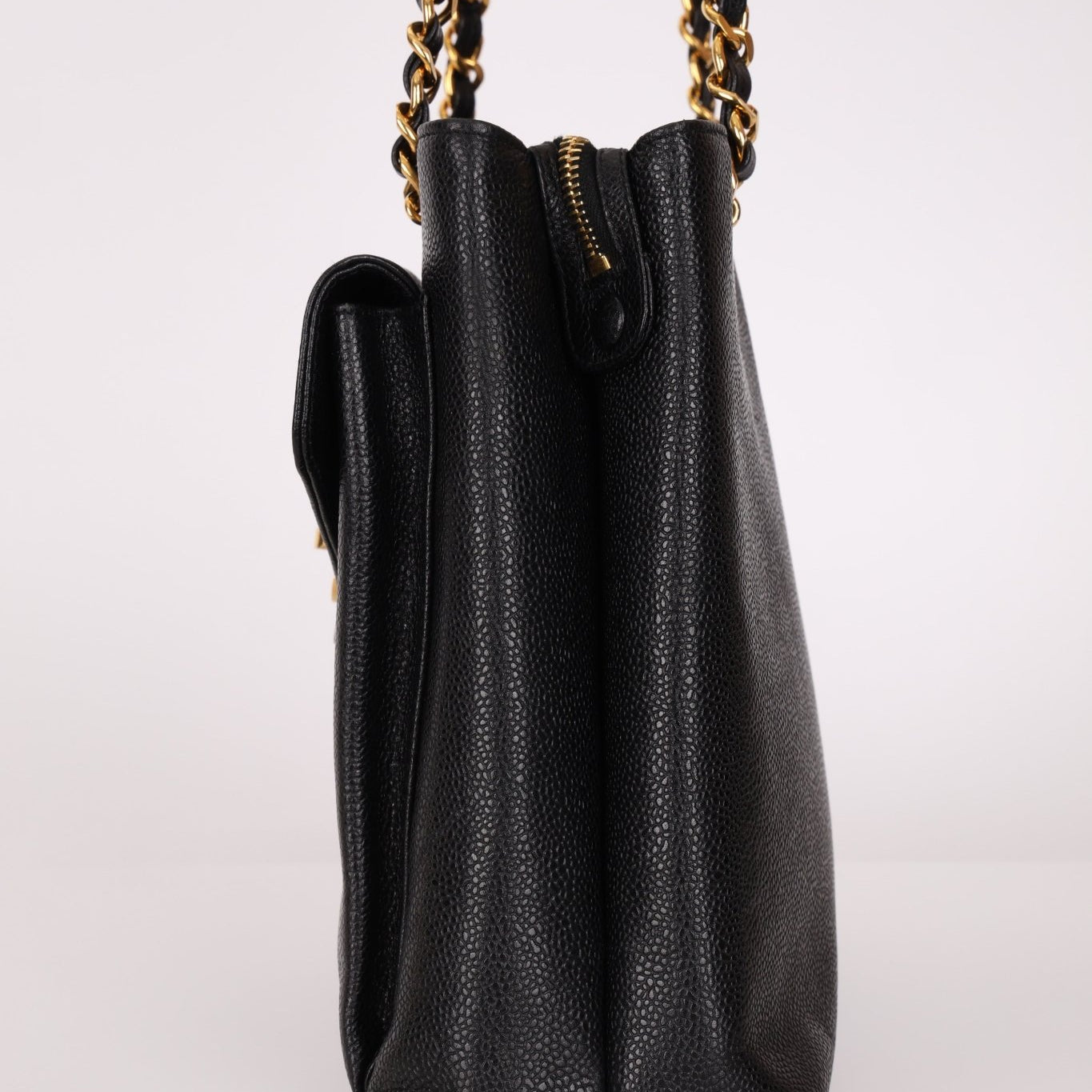Chanel 1994 Caviar Turnlock Pocket Tote 24K GP - FashioNica