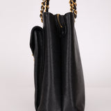 Chanel 1994 Caviar Turnlock Pocket Tote 24K GP - FashioNica