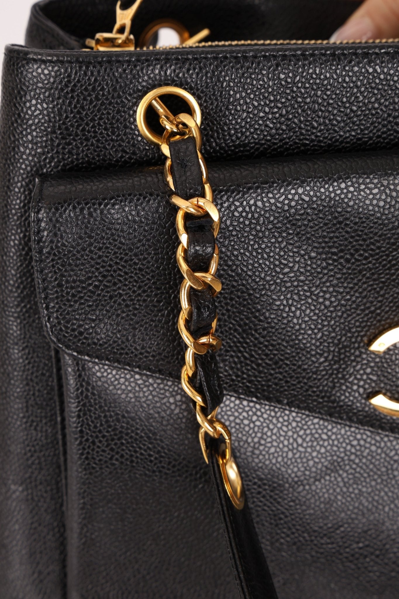 Chanel 1994 Caviar Turnlock Pocket Tote 24K GP - FashioNica