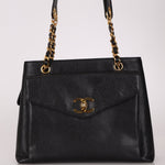 Chanel 1994 Caviar Turnlock Pocket Tote 24K GP - FashioNica