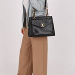 Chanel 1994 Caviar Turnlock Pocket Tote 24K GP - FashioNica